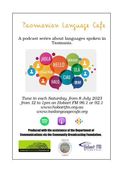 Flyer for the Tas Language Cafe